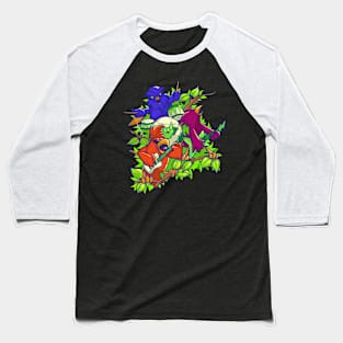 Colorful rock music - Bird Rock Band Baseball T-Shirt